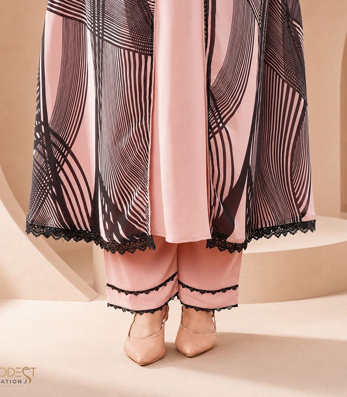 (Nude Pink & Black Color) Kurti Set (4)