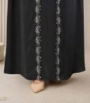 (Black) Semi-double Layer Abaya (1)