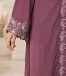 (Dusty Rosewood Color) Semi-double Layer Abaya (1)