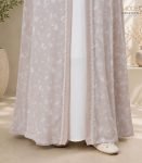 (Light Gray & off-white) Double Layered Abaya (1)