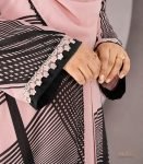 (Nude Pink & Black Color) Double Layered Abaya (1)