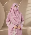 (Nude Pink) Kimono Style Abaya (1)