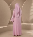 (Nude Pink) Kimono Style Abaya (1)
