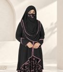(Black Color) Double Layered Printed Abaya (1)