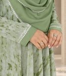 (Olive Color) Double Layered Printed Abaya (1)