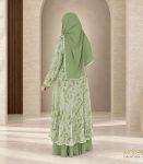 (Olive Color) Double Layered Printed Abaya (1)