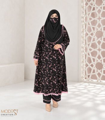 Home 12 (Black & Onion Pink Color) Kurti