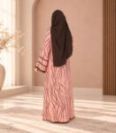 (Dusty Rose & Coffee Color) Printed Abaya (1)