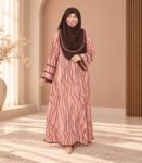 (Dusty Rose & Coffee Color) Printed Abaya (1)