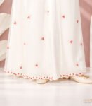 (Off-white) Embroidered Double Layered Abaya (1)